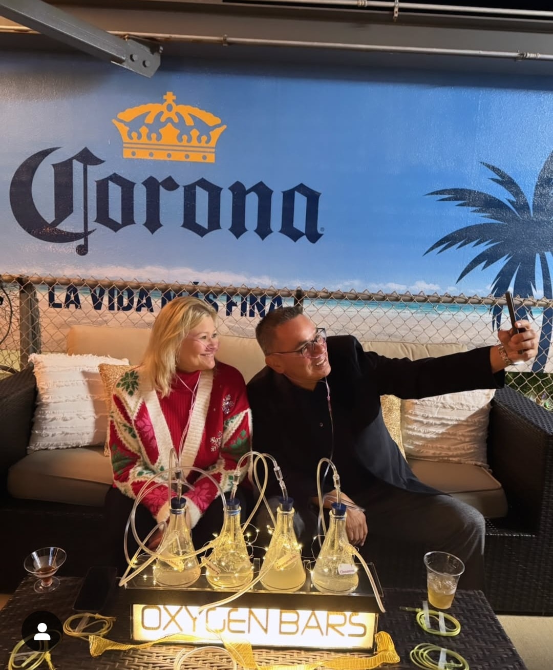 02 Breathe holiday oxygen bar setup